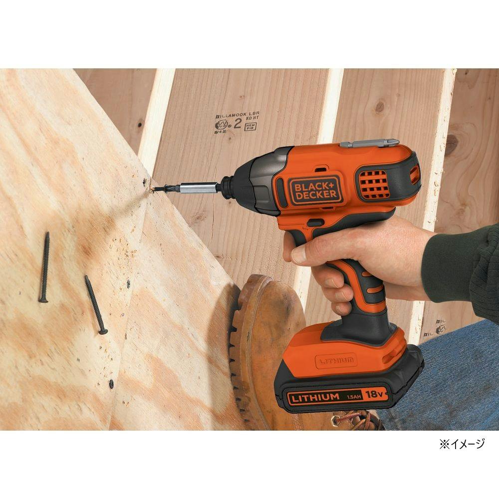 ブラック＆デッカー 充電コードレスインパクトドライバー 18Vリチウム