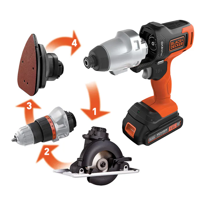 ブラック&デッカー マルチツールプラス 18Vリチウム EVO185P1JP バッテリー2個付