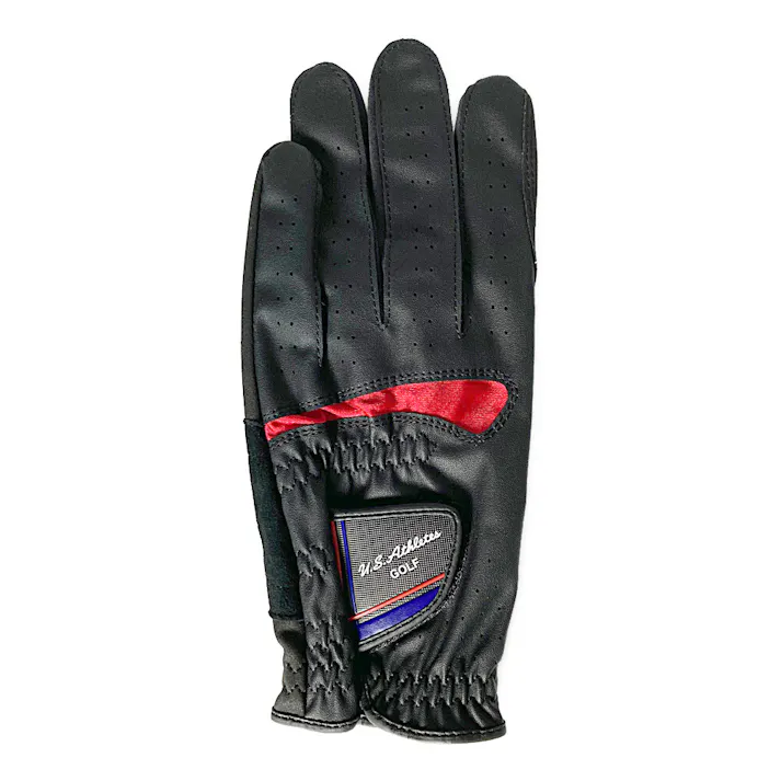 U.S.Athletes 合皮ゴルフグローブ メンズ 左手用 ブラック USGL-3653 L