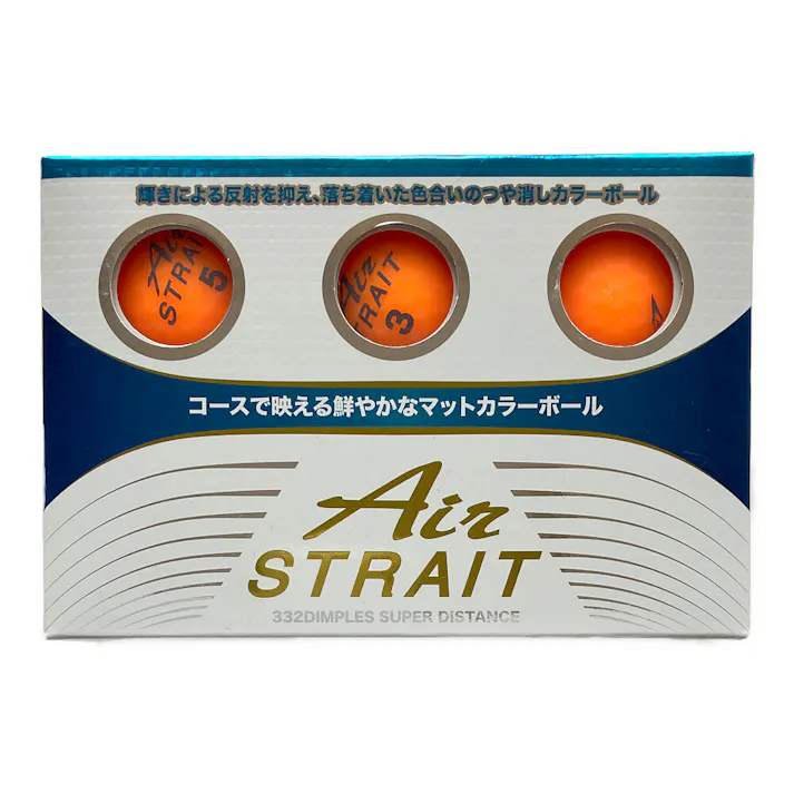 ゴルフボール エアストレート マッドカラーボール オレンジ ASBA-7759 6個入り