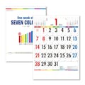 キングコーポレーション 2024年 壁掛カレンダー One Week of Seven Colors B3