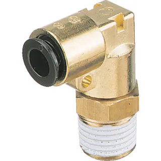 【CAINZ-DASH】千代田通商 チューブ継手 フジメイルエルボ(金属) 6mm M5×0.8 6-M5ML【別送品】