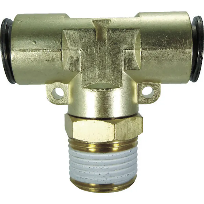 【CAINZ-DASH】千代田通商 チューブ継手 フジメイルブランチティ(金属) 10mm・R3/8 10-03MT【別送品】