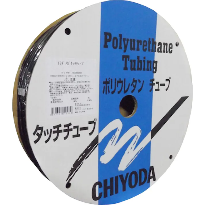 【CAINZ-DASH】千代田通商 ポリウレタンチューブ メガタッチチューブ 外径10mm/全長100m 黒 MTP-10-100【別送品】