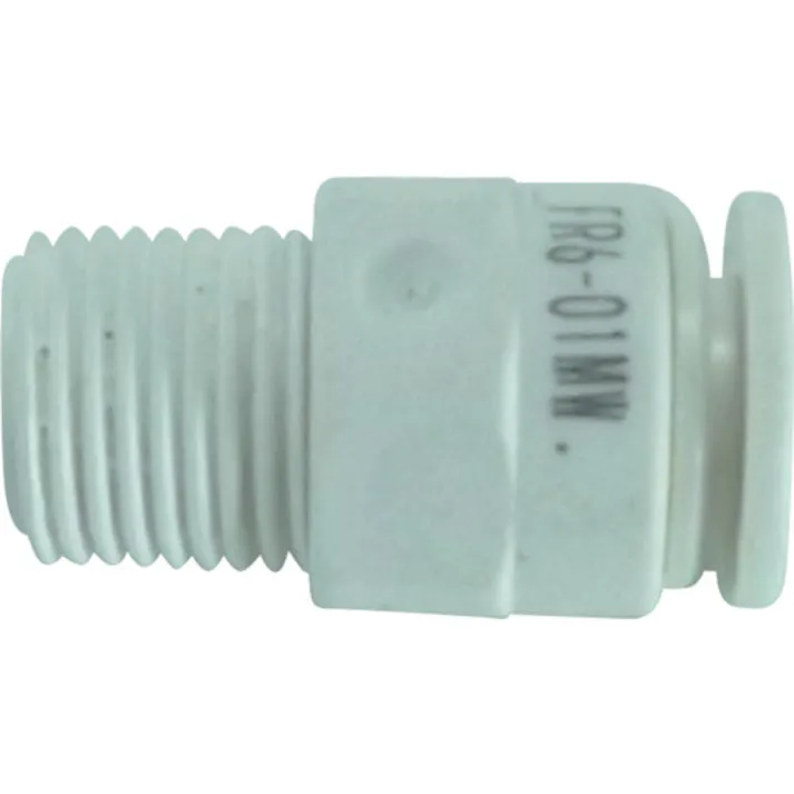 【CAINZ-DASH】千代田通商 チューブ継手 ファイブ樹脂メイルコネクタ W(白) 6mm・R1/8 FR6-01MW【別送品】