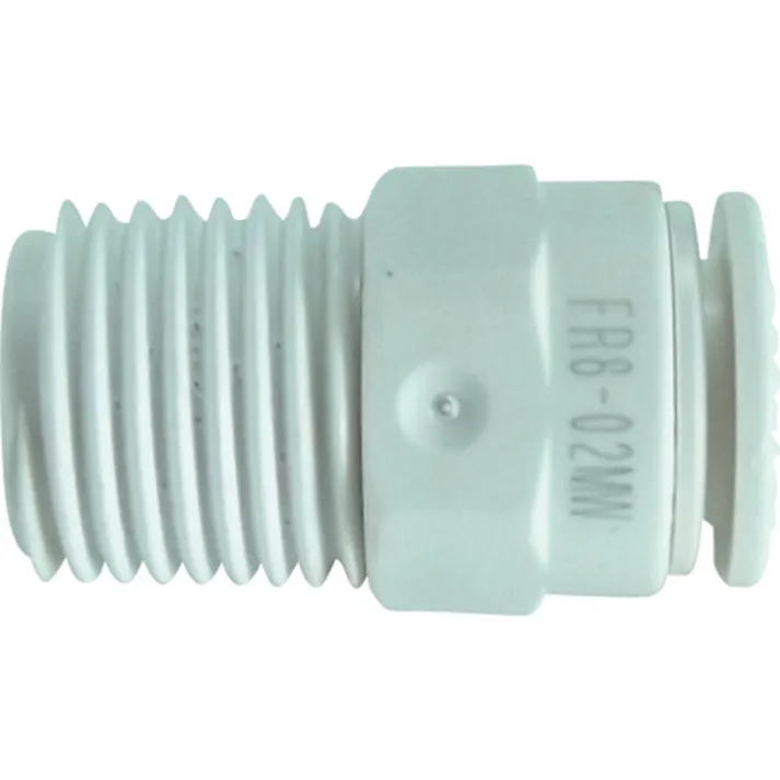 【CAINZ-DASH】千代田通商 チューブ継手 ファイブ樹脂メイルコネクタ W(白) 8mm・R1/4 FR8-02MW【別送品】