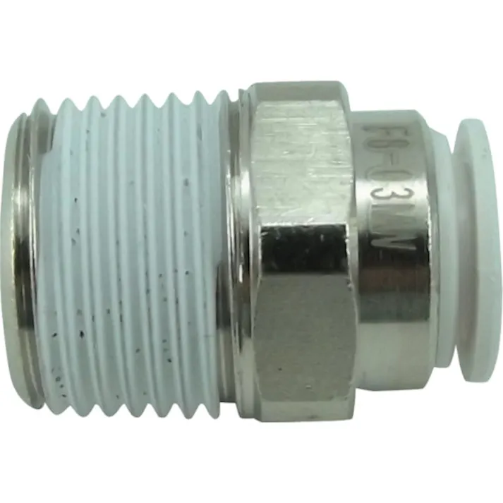 【CAINZ-DASH】千代田通商 ファイブメイルコネクタ W(白)8mm・R3/8 F8-03MW【別送品】