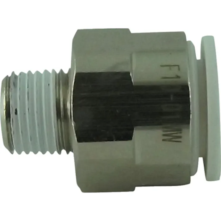 【CAINZ-DASH】千代田通商 ファイブメイルコネクタ W(白)10mm・R1/8 F10-01MW【別送品】