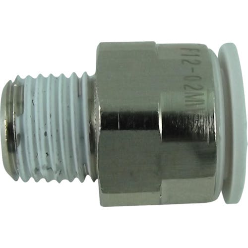 【CAINZ-DASH】千代田通商 ファイブメイルコネクタ　Ｗ（白）１２ｍｍ・Ｒ１／４ F12-02MW【別送品】