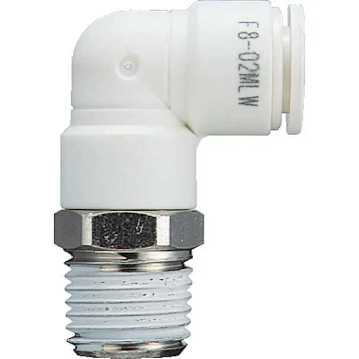 【CAINZ-DASH】千代田通商 ファイブメイルエルボ W(白)6mm・R1/8 F6-01MLW【別送品】