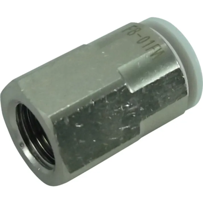 【CAINZ-DASH】千代田通商 ファイブフィメイルコネクタ- 白8mm・Rc1/8 F8-01FW【別送品】