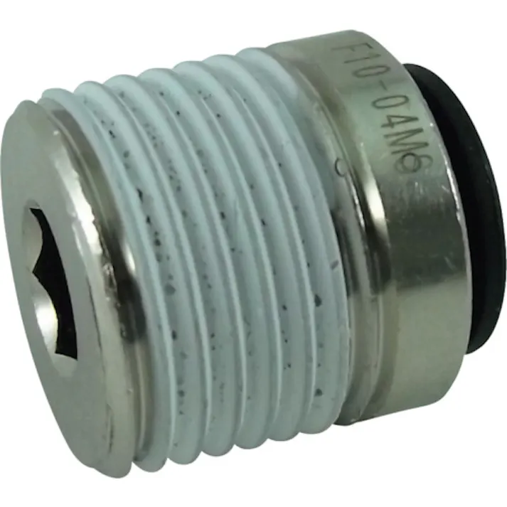 【CAINZ-DASH】千代田通商 チューブ継手 ファイブ六角穴付メイルコネクター 10mm・R1/2 F10-04MS【別送品】