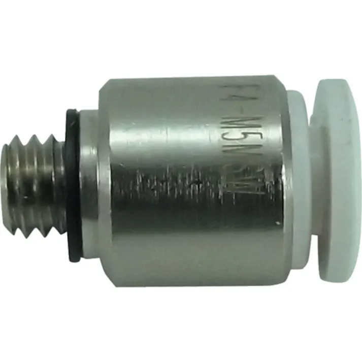 【CAINZ-DASH】千代田通商 チューブ継手 ファイブ六角穴付メイルコネクタ W(白) 4mm M5×0.8 F4-M5MSW【別送品】