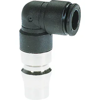 【CAINZ-DASH】千代田通商 チューブ継手 ファイブ内蔵カップリングエルボプラグ 8mm F8-PL【別送品】