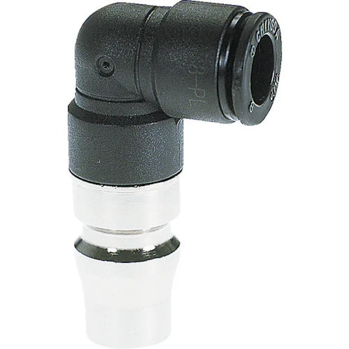 【CAINZ-DASH】千代田通商 チューブ継手 ファイブ内蔵カップリングエルボプラグ 8mm F8-PL【別送品】