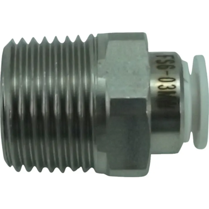 【CAINZ-DASH】千代田通商 ファイブSUSメイルコネクタ 白 6mm・R3/8 FS6-03MW【別送品】