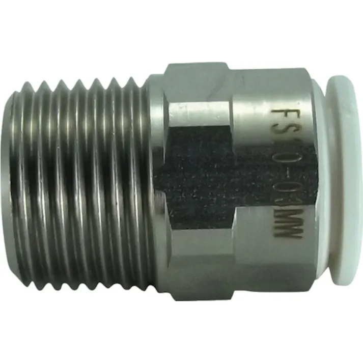 【CAINZ-DASH】千代田通商 ファイブSUSメイルコネクタ 白 10mm・R3/8 FS10-03MW【別送品】