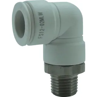 【CAINZ-DASH】千代田通商 ファイブSUSメイルエルボ 白 12mm・R1/4 FS12-02MLW【別送品】