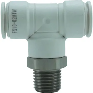 【CAINZ-DASH】千代田通商 ファイブSUSメイルブランチティ 白 10mm・R1/4 FS10-02MTW【別送品】