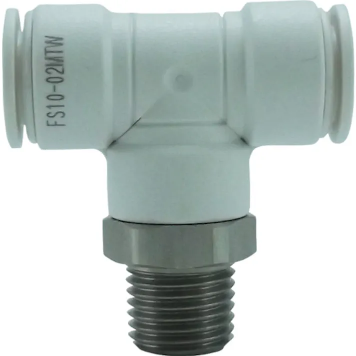 【CAINZ-DASH】千代田通商 ファイブSUSメイルブランチティ 白 10mm・R1/4 FS10-02MTW【別送品】