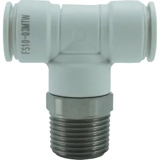 【CAINZ-DASH】千代田通商 ファイブSUSメイルブランチティ 白 10mm・R3/8 FS10-03MTW【別送品】