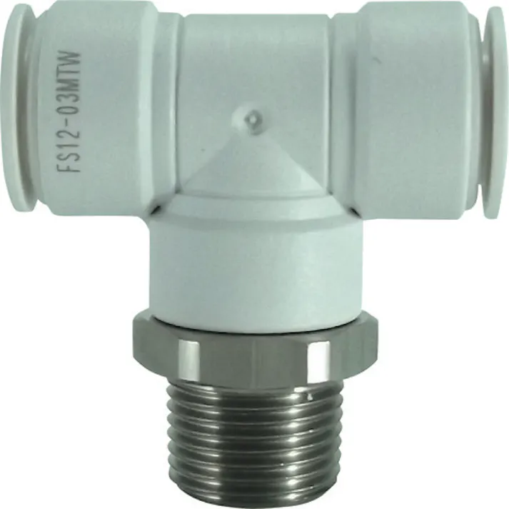 【CAINZ-DASH】千代田通商 ファイブSUSメイルブランチティ 白 12mm・R3/8 FS12-03MTW【別送品】