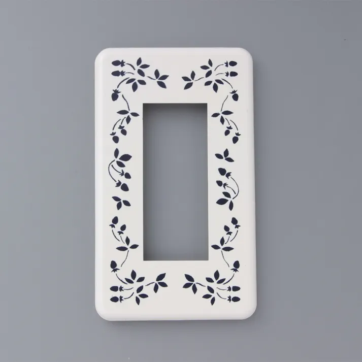 Melody スイッチプレート 花 ブルー 3口用 プラハナ3 04-7743