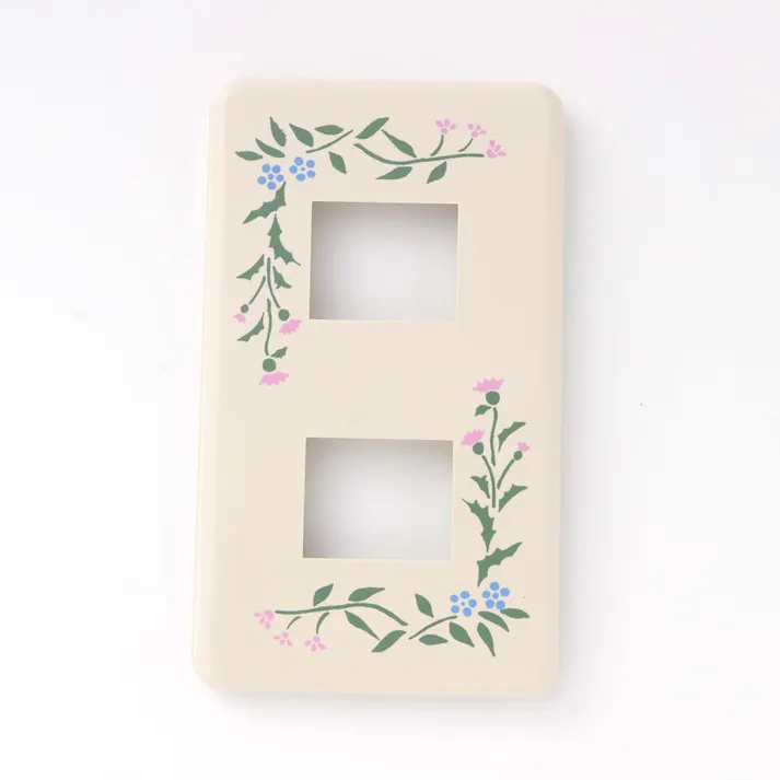 Melody スイッチプレート 花 ピンク 2口用 プラピンクハナ2 04-7739