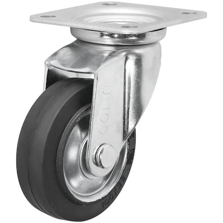 【CAINZ-DASH】シシクSISIKUアドクライス スタンダードプレスキャスター ゴム車輪 自在 100径 WJ-100【別送品】