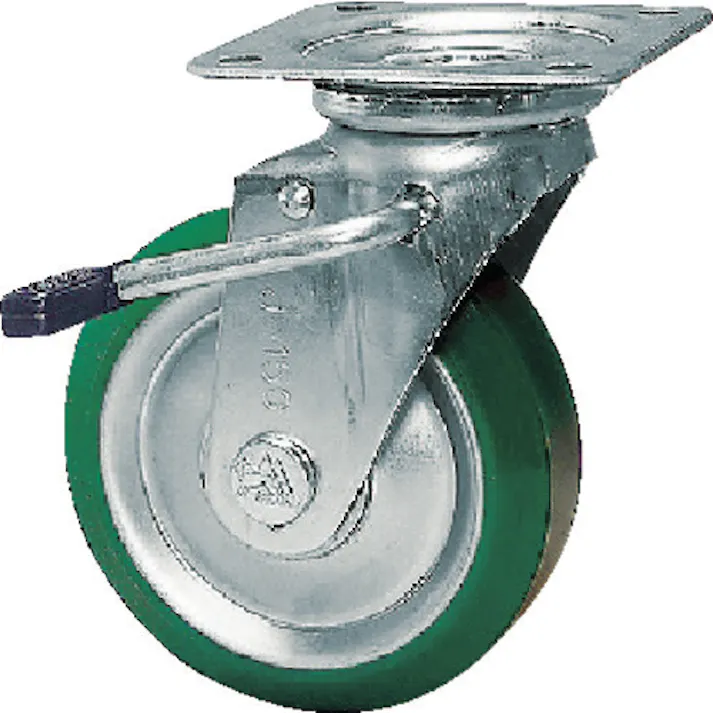 【CAINZ-DASH】シシクSISIKUアドクライス スタンダードプレスキャスター ウレタン車輪 自在ストッパー付 200径 UWJB-200【別送品】