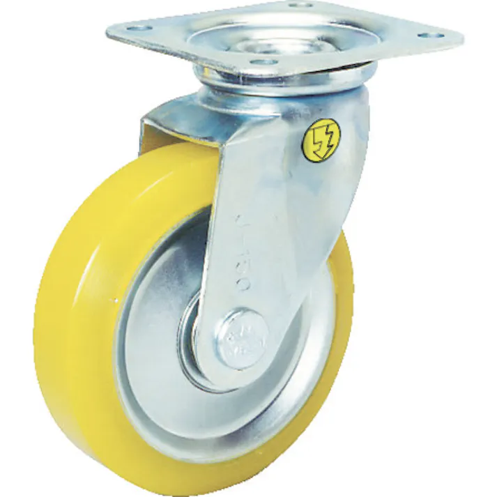 【CAINZ-DASH】シシクSISIKUアドクライス 静電気帯電防止キャスター ウレタン車輪 自在 100径 EUWJ-100【別送品】