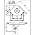 【CAINZ-DASH】シシクＳＩＳＩＫＵアドクライス コーナーキャスター　ナイロン車輪　６５径　黒 CC-65B-BN【別送品】