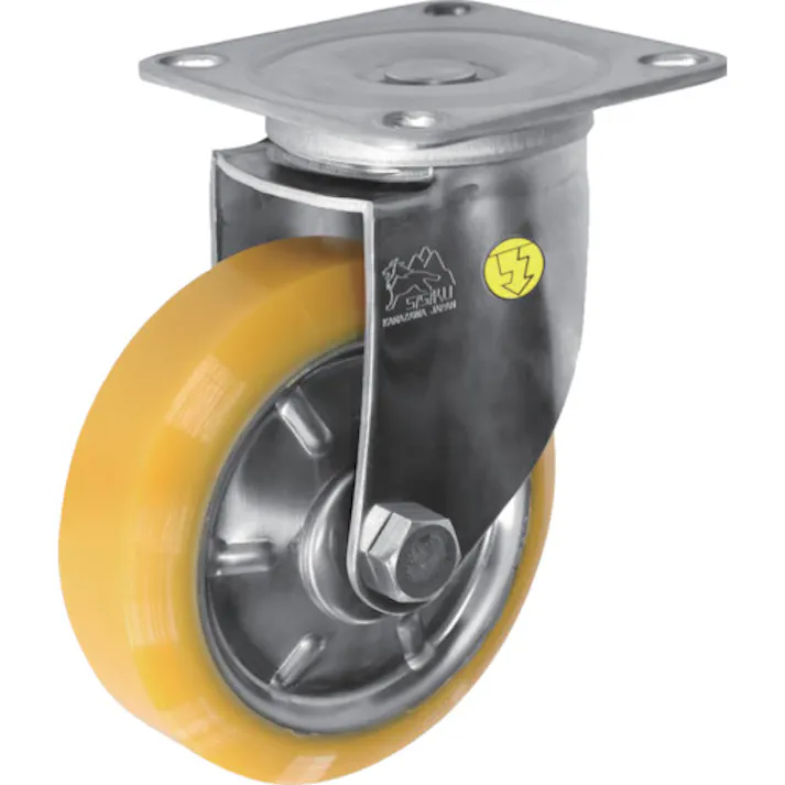 【CAINZ-DASH】シシクSISIKUアドクライス ステンレスキャスター 制電性ウレタン車輪付自在 SUNJ-125-SEUW【別送品】