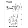 【CAINZ-DASH】シシクＳＩＳＩＫＵアドクライス 緩衝キャスター　固定　ゴム車輪　２００径 SAK-HO-200W【別送品】