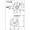 【CAINZ-DASH】シシクＳＩＳＩＫＵアドクライス 静電気帯電防止キャスター　ウレタン車輪　自在　１５０径 EUWJ-150【別送品】