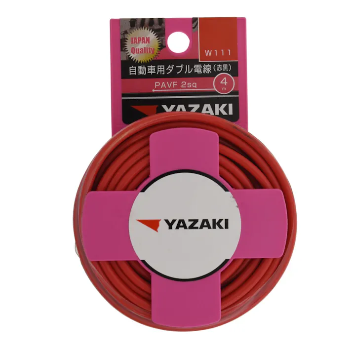 YAZAKI 自動車用ダブル配線 赤・黒 W111 4m