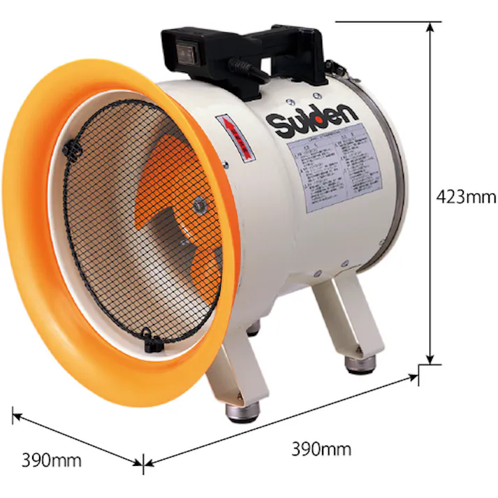 【CAINZ-DASH】スイデン 送風機(軸流ファン)ハネ250mm 単相200V 低騒音省エネ SJF-250L-2【別送品】