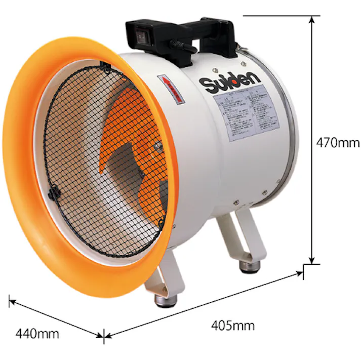 【CAINZ-DASH】スイデン 送風機(軸流ファン)ハネ300mm 単相100V 低騒音省エネ SJF-300L-1【別送品】