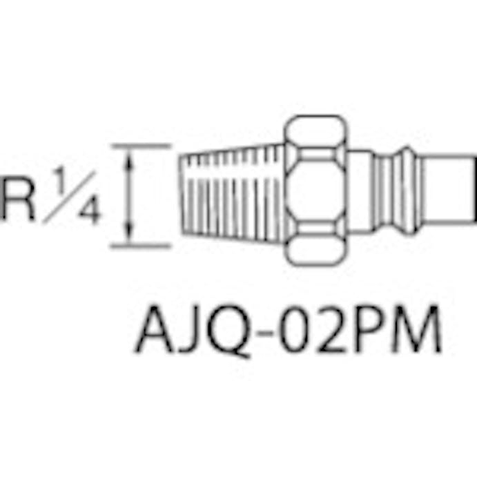 【CAINZ-DASH】アネスト岩田 エアーホース用継手　クイックジョイント（プラグ）　接続口径Ｒ１／４ AJQ-02PM【別送品】