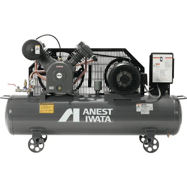 【CAINZ-DASH】アネスト岩田 レシプロコンプレッサー(給油式) (タンクマウント・オイルタイプ) 50Hz 3.7kW 吐出圧力0.8~1.0MPa TLP37EG-10M5【別送品】
