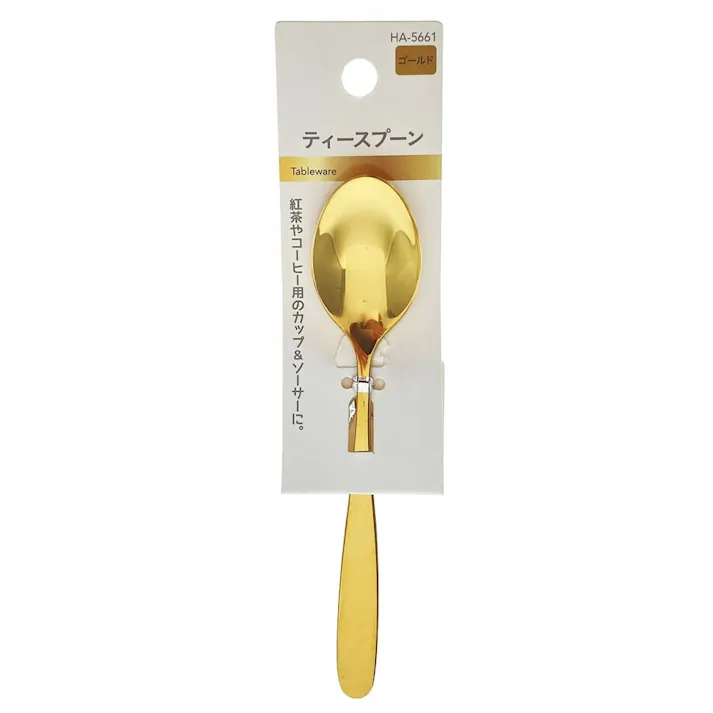 ステンレス製ティースプーン ゴールド