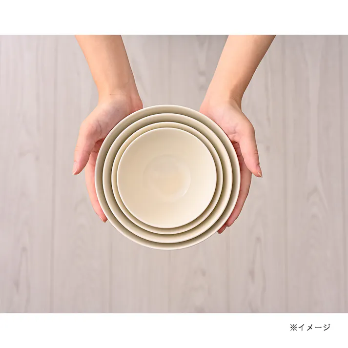 軽スタ軽量磁器食器 飯椀大 クリーム HA5815