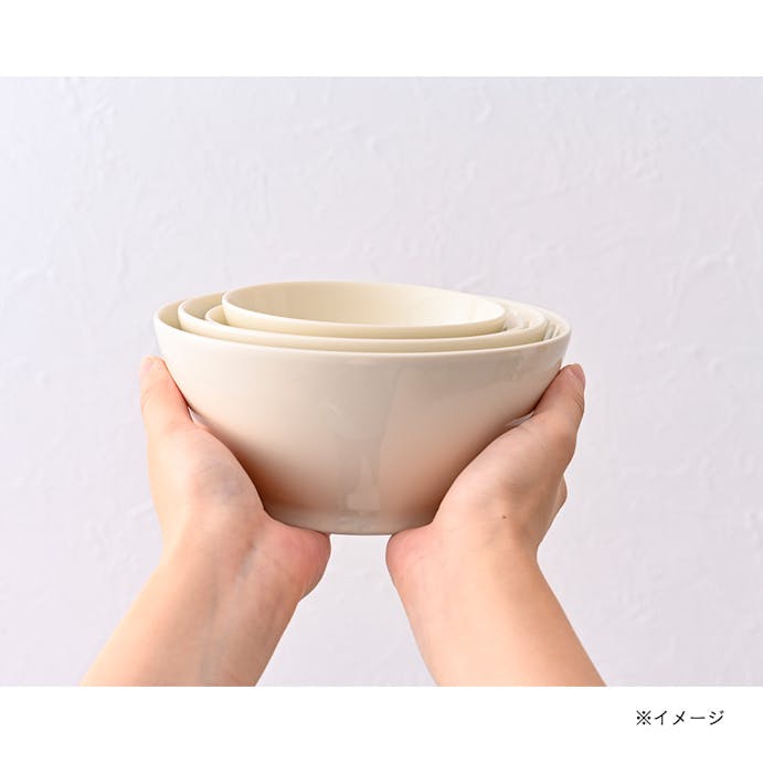 軽スタ軽量磁器食器 丼ぶり小 クリーム HA5819