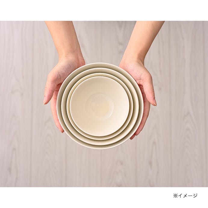 軽スタ軽量磁器食器 丼ぶり小 クリーム HA5819