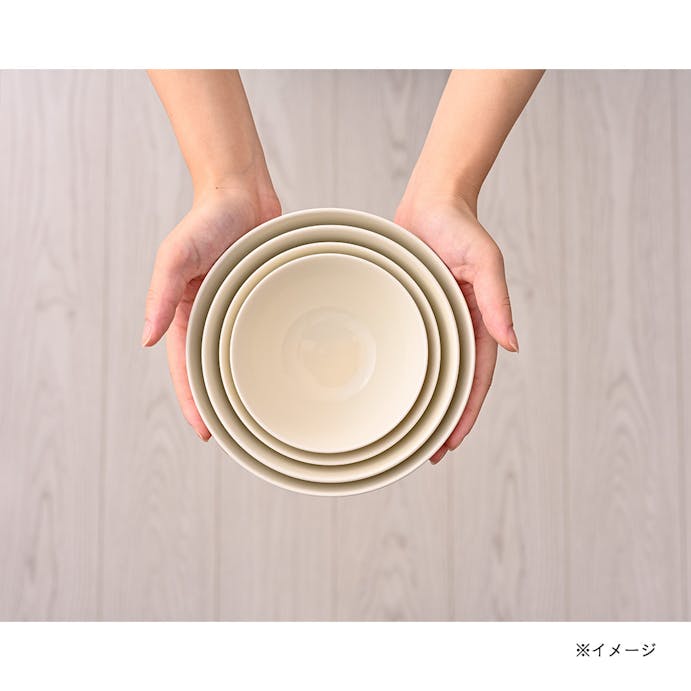 軽スタ軽量磁器食器 丼ぶり大 クリーム HA5823