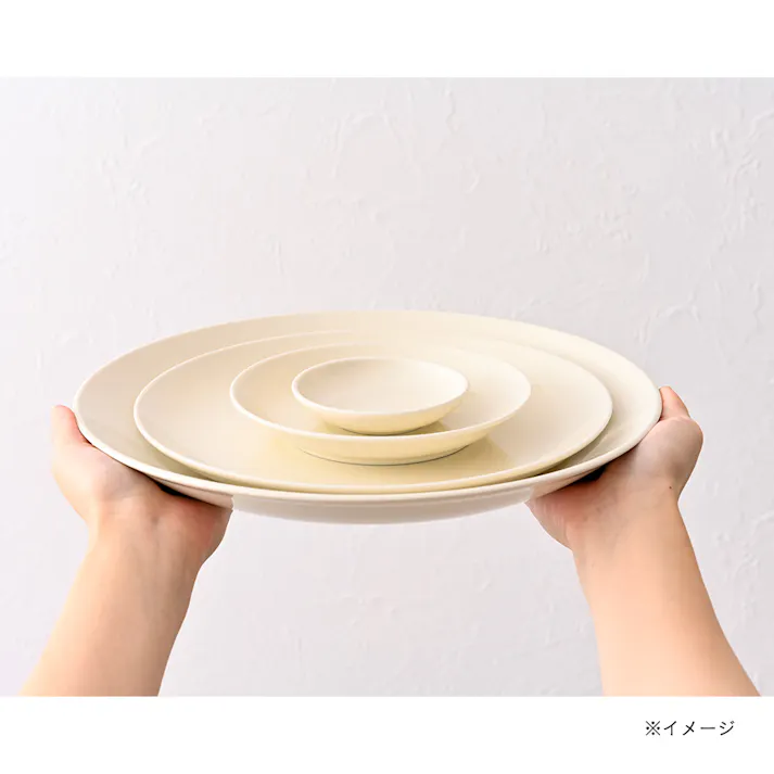 軽スタ軽量磁器食器 15cmプレート小 クリーム