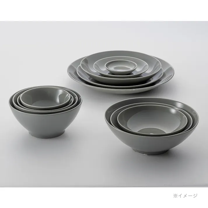軽スタ軽量磁器食器 15cmプレート小 クールグレー