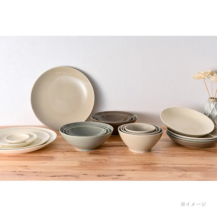 軽スタ軽量磁器食器 15cmプレート小 クールグレー