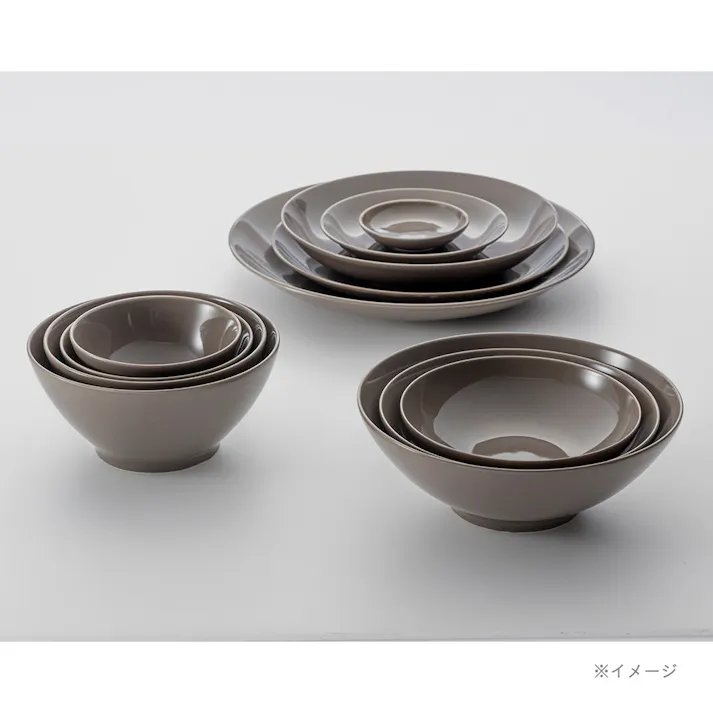 軽スタ軽量磁器食器 ラーメン丼ぶり ブラウン