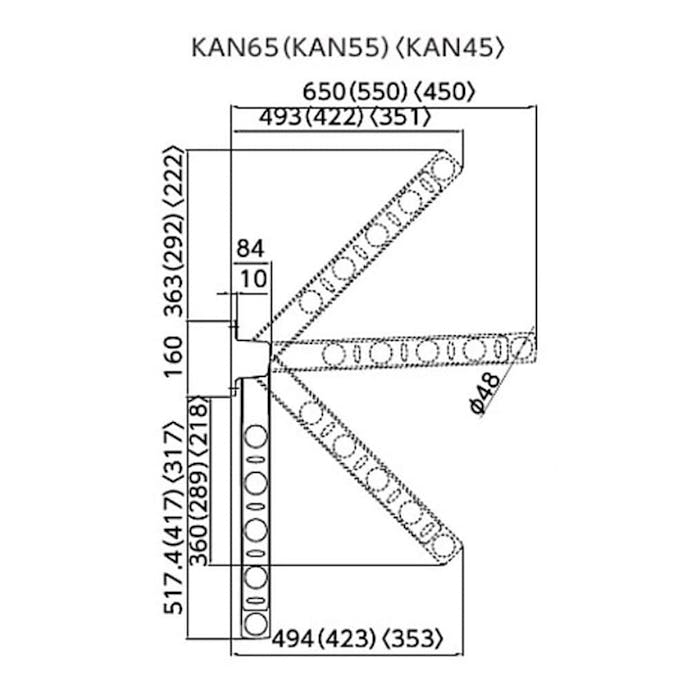 窓壁用物干金物 KAN65W ホワイト【別送品】